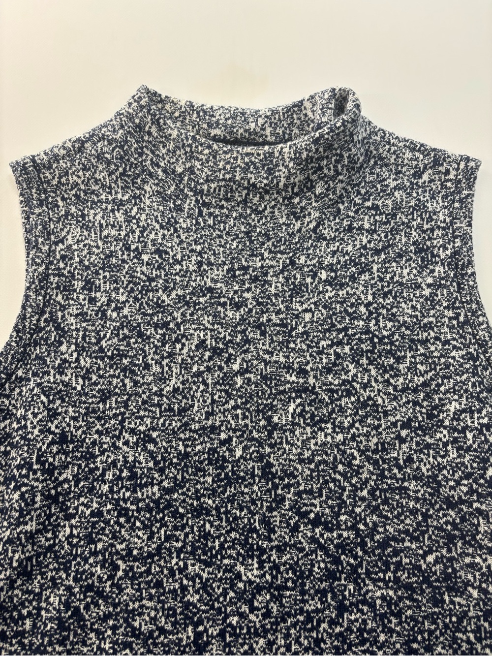 Chicos‎ Sleevless Tunic Sweater Size 1 Medium Blue/White Cotton/Cashmere NWOT - Picture 3 of 6